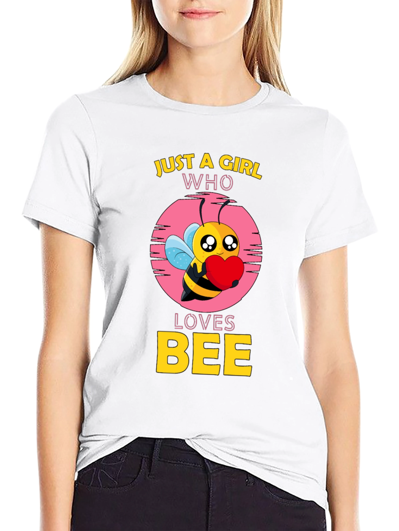 Black Just A Girl Who Loves Bee Black T-Shirt view 9