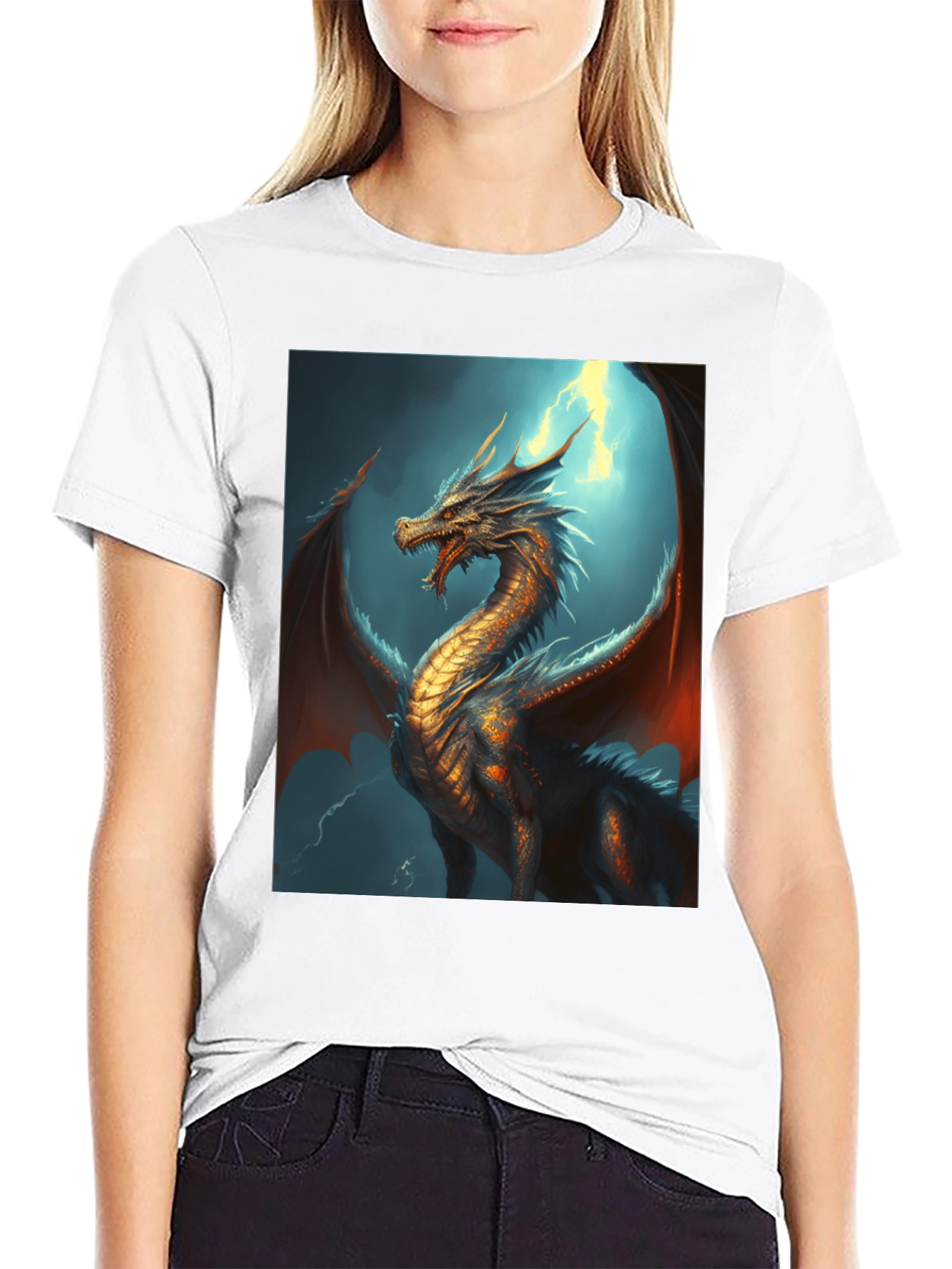 Black Dragon Graphic Tee - Fantasy Style view 9
