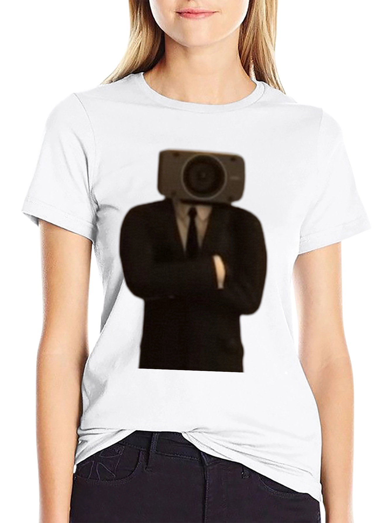 Black Camera Head Suit T-Shirt view 9