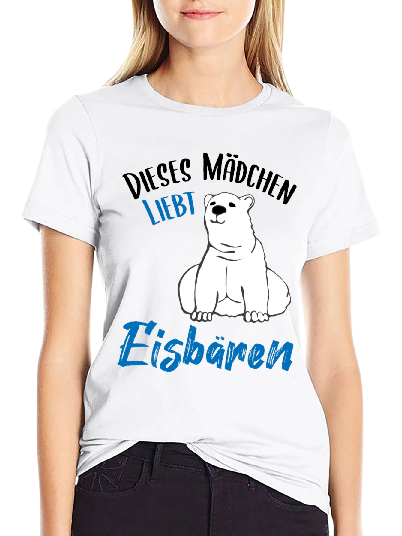 Black Polar Bear Lover T-Shirt - German Text view 9