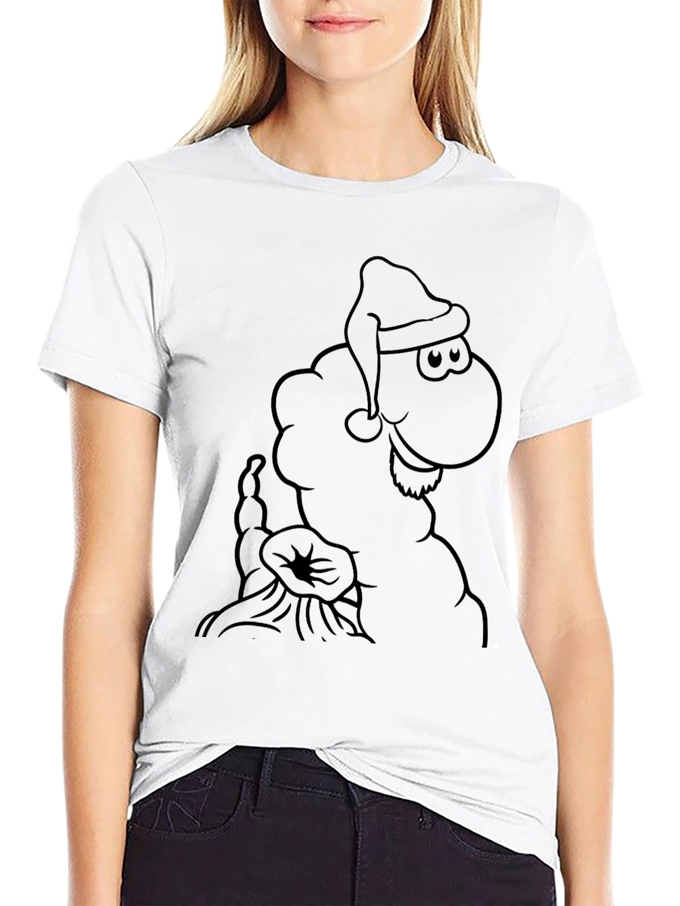 Black Santa Sheep Graphic T-Shirt view 9