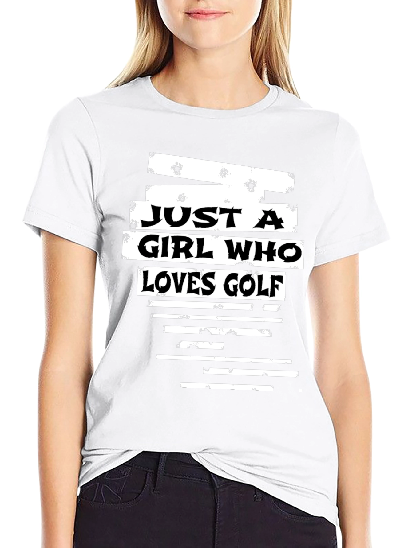 Black Just a Girl Who Loves Golf T-Shirt view 9