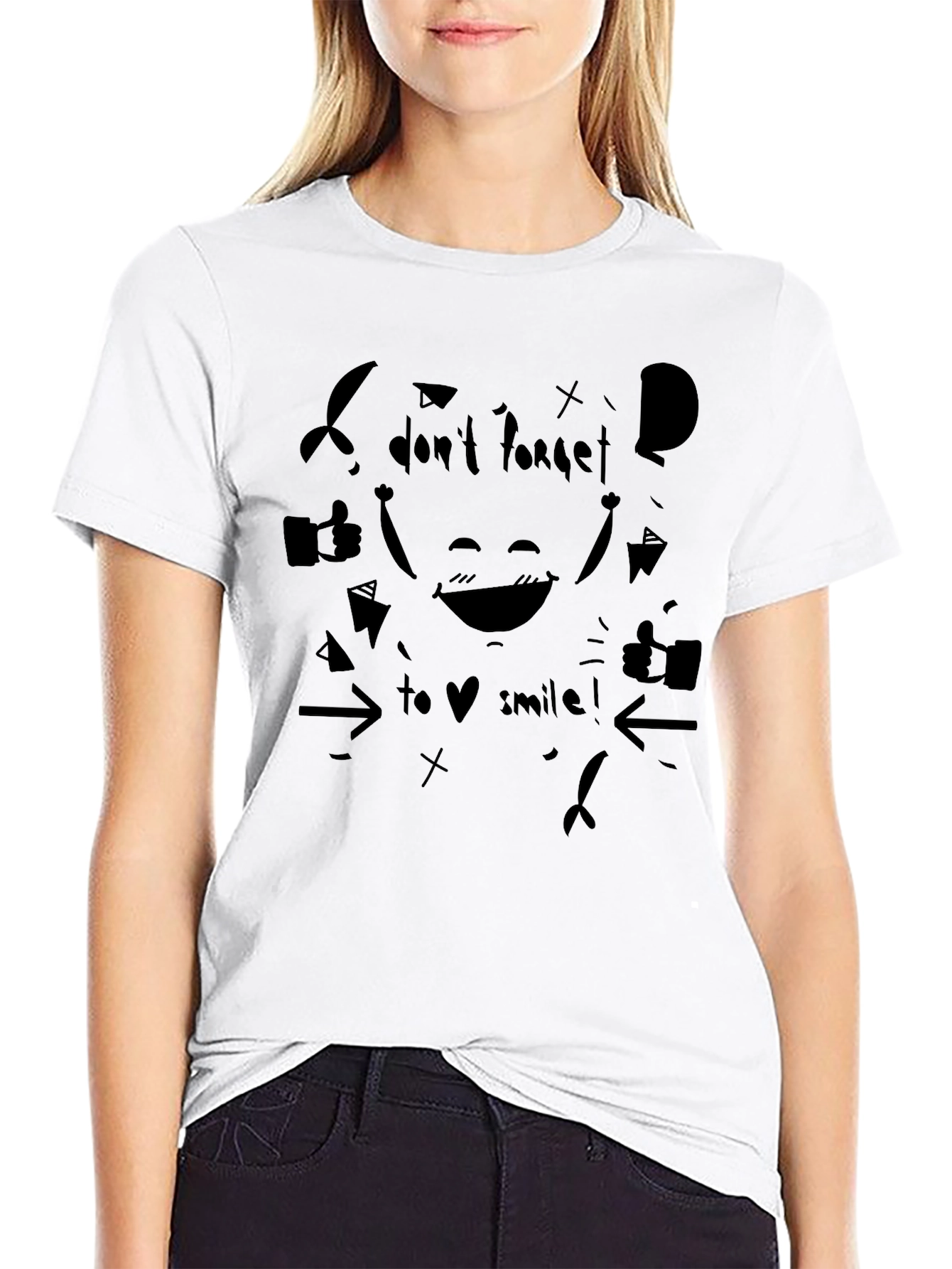 Black Black "Don't Forget to Smile!" Graphic Tee view 9