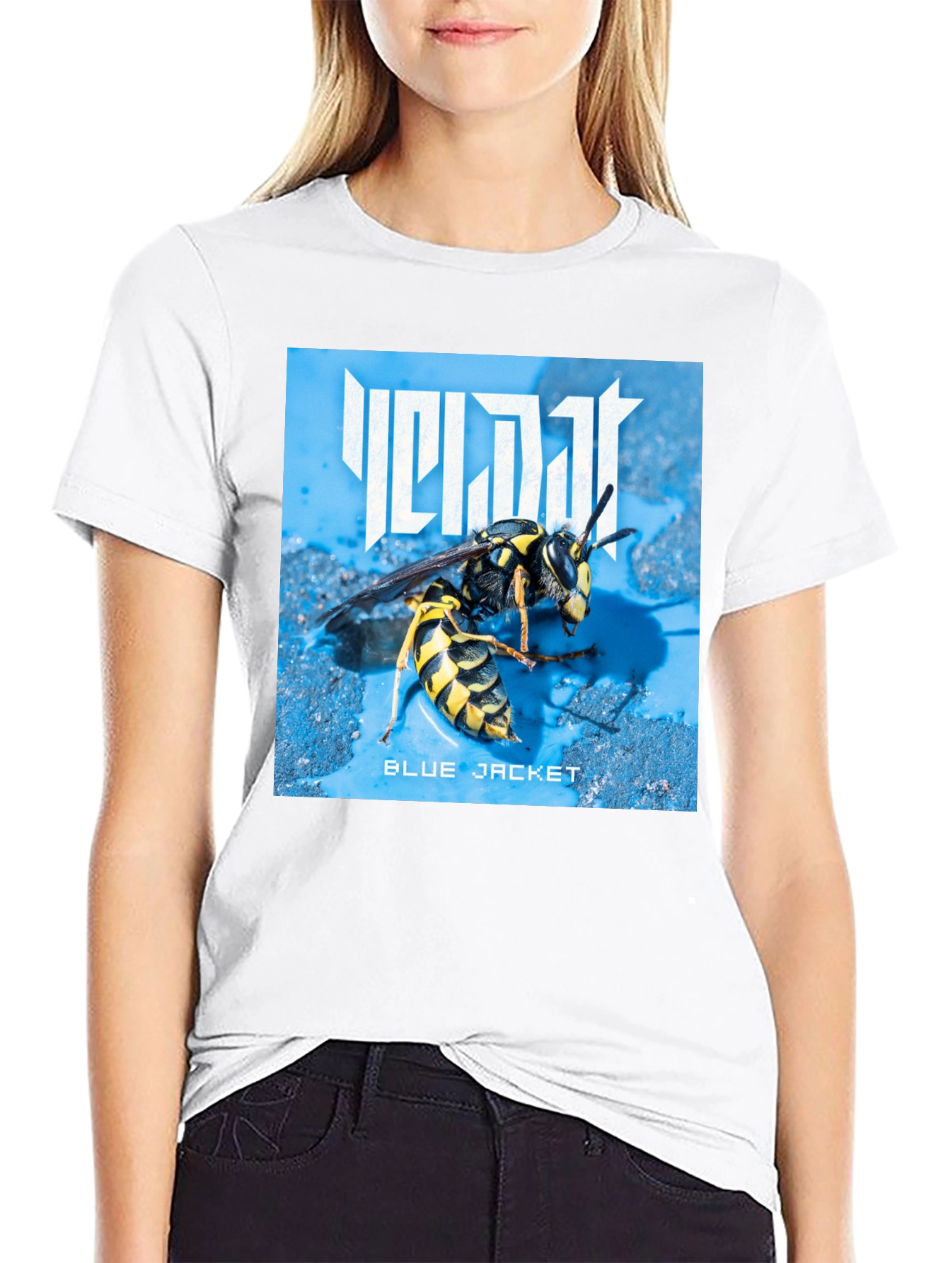 Black Blue Jacket Wasp Graphic T-Shirt view 9