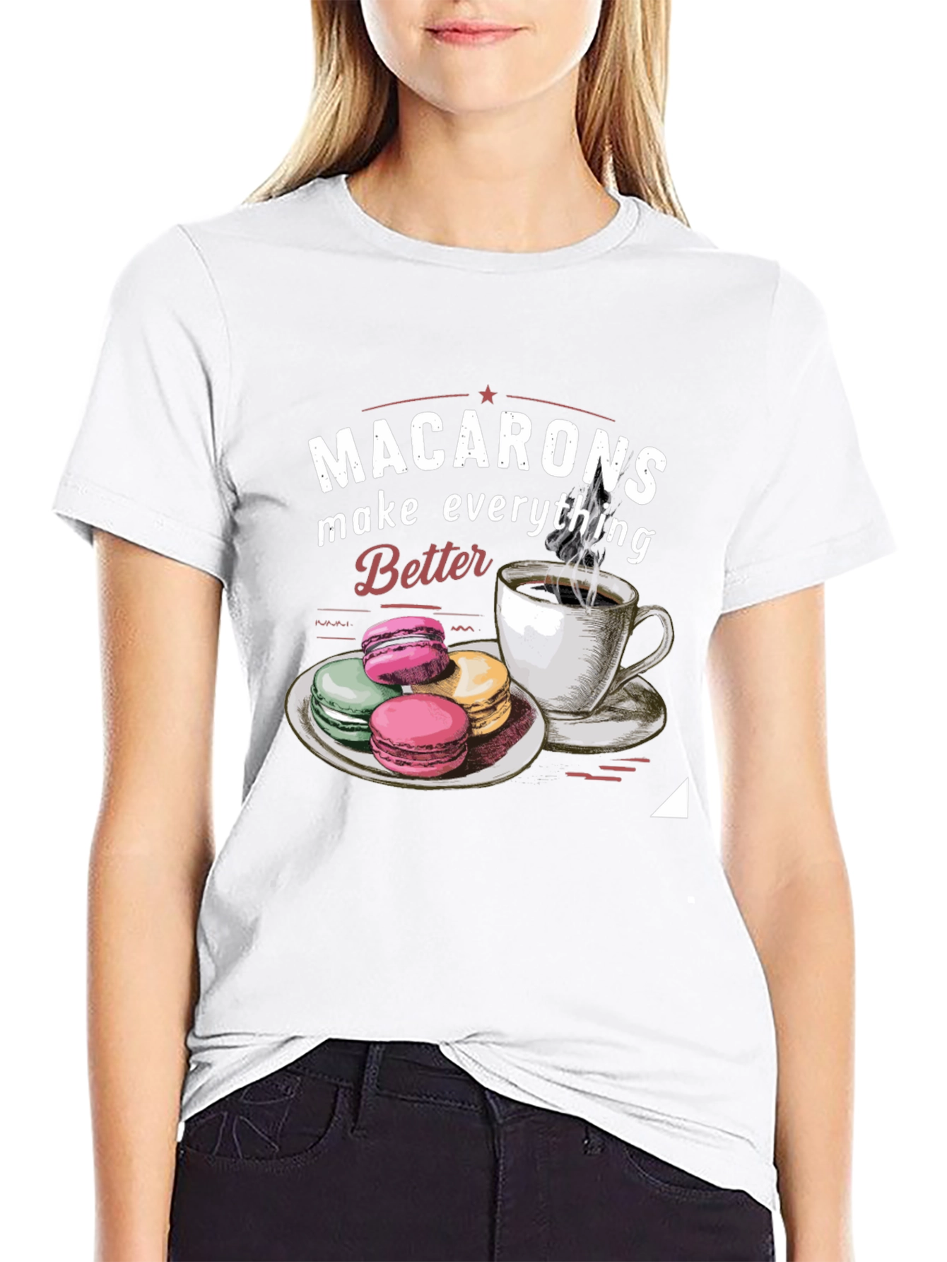 Black Macarons & Coffee Graphic Tee view 9