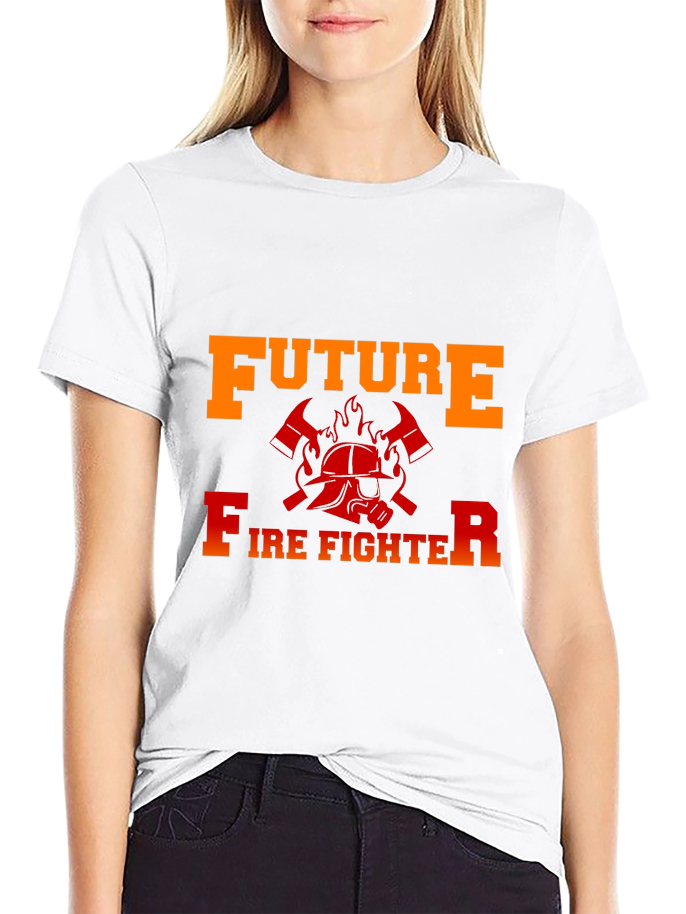 Black Future Firefighter Graphic T-Shirt - Black Cotton Tee view 9
