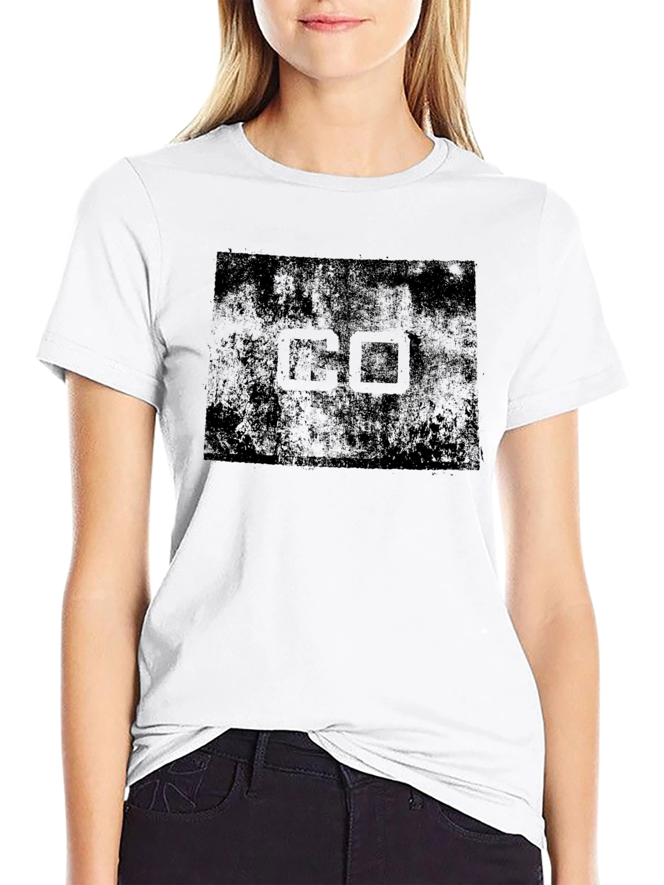 Black Distressed GO Graphic Tee - Black Cotton Blend view 9