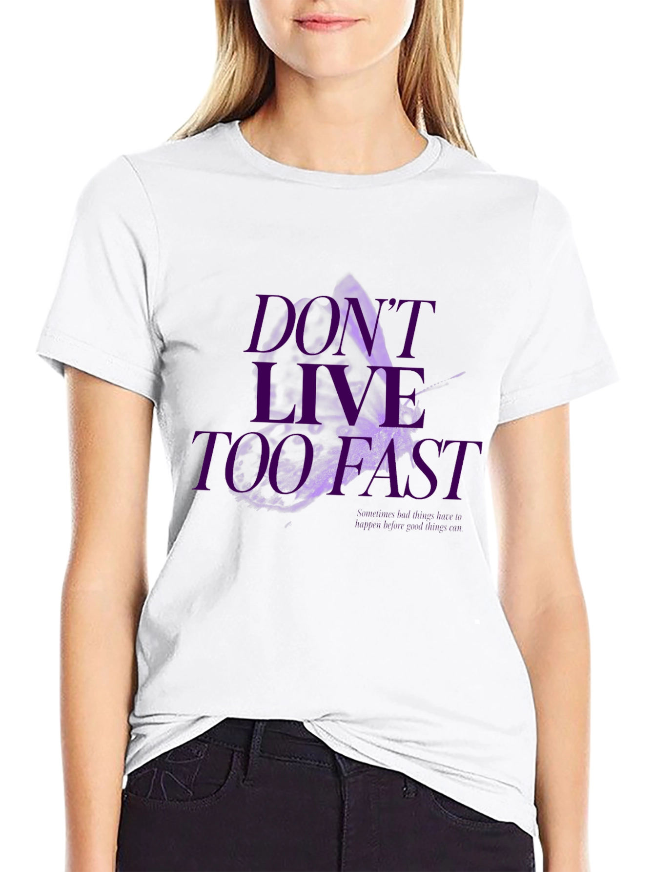 Black Don't Live Too Fast Graphic Tee - Black view 9