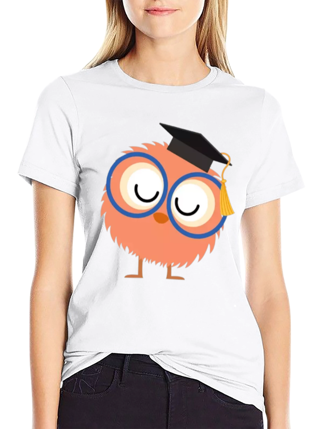 Black Cute Graduate Owl T-Shirt view 9