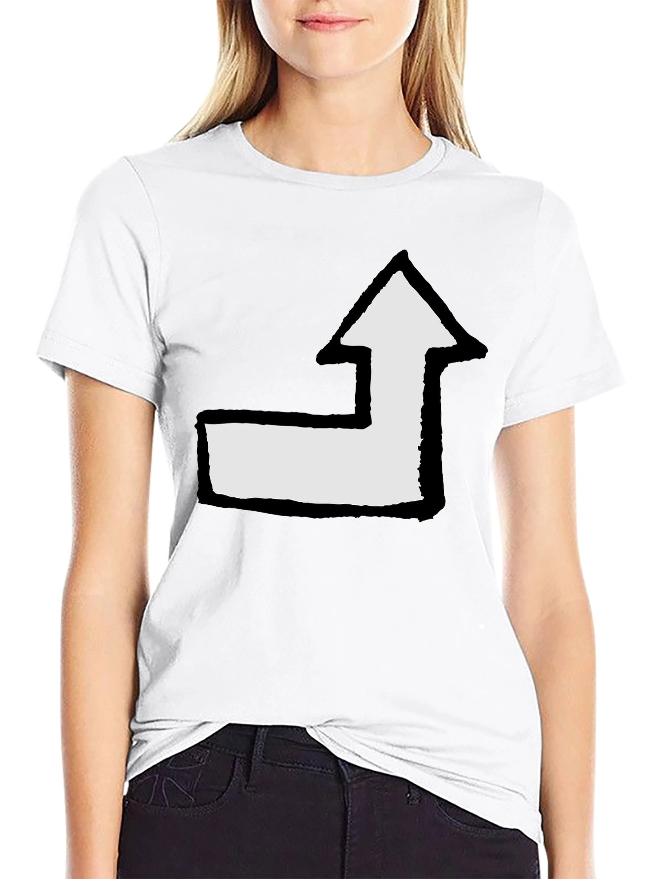 Black Arrow Graphic Tee - Black Cotton Casual T-Shirt view 9