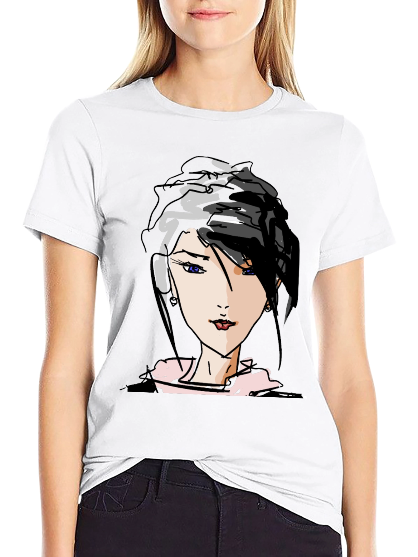Black Anime Girl Graphic Tee - Trendy Black T-Shirt view 9