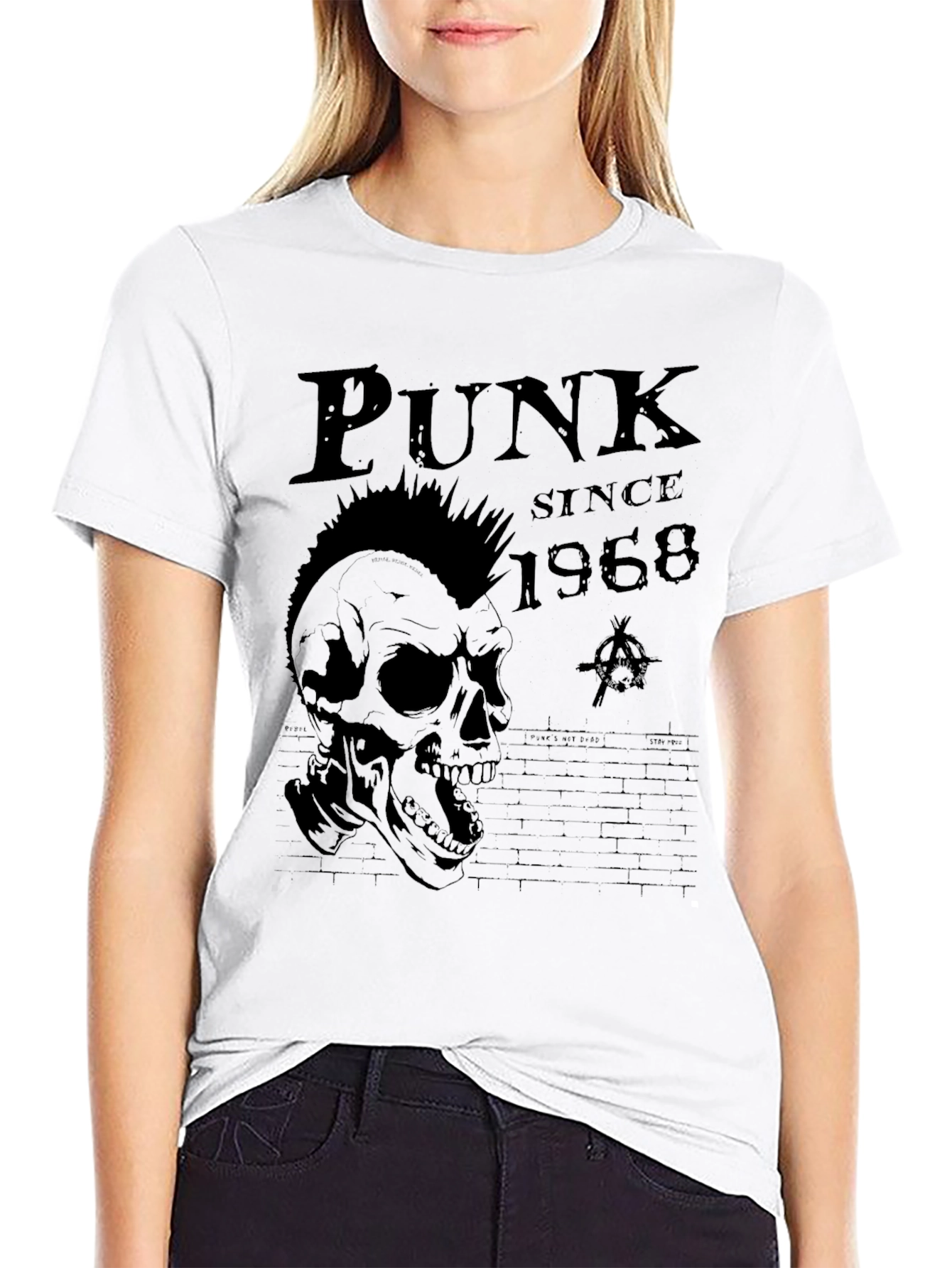 Black Punk Since 1968 Skull Graphic T-Shirt view 9