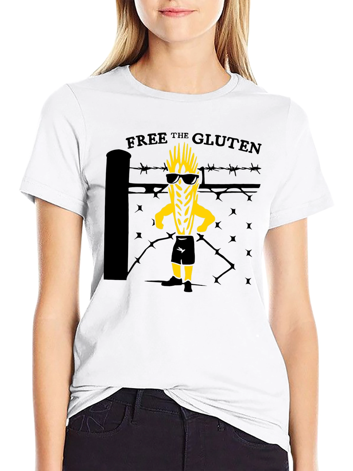 Black Free the Gluten Graphic T-Shirt view 9