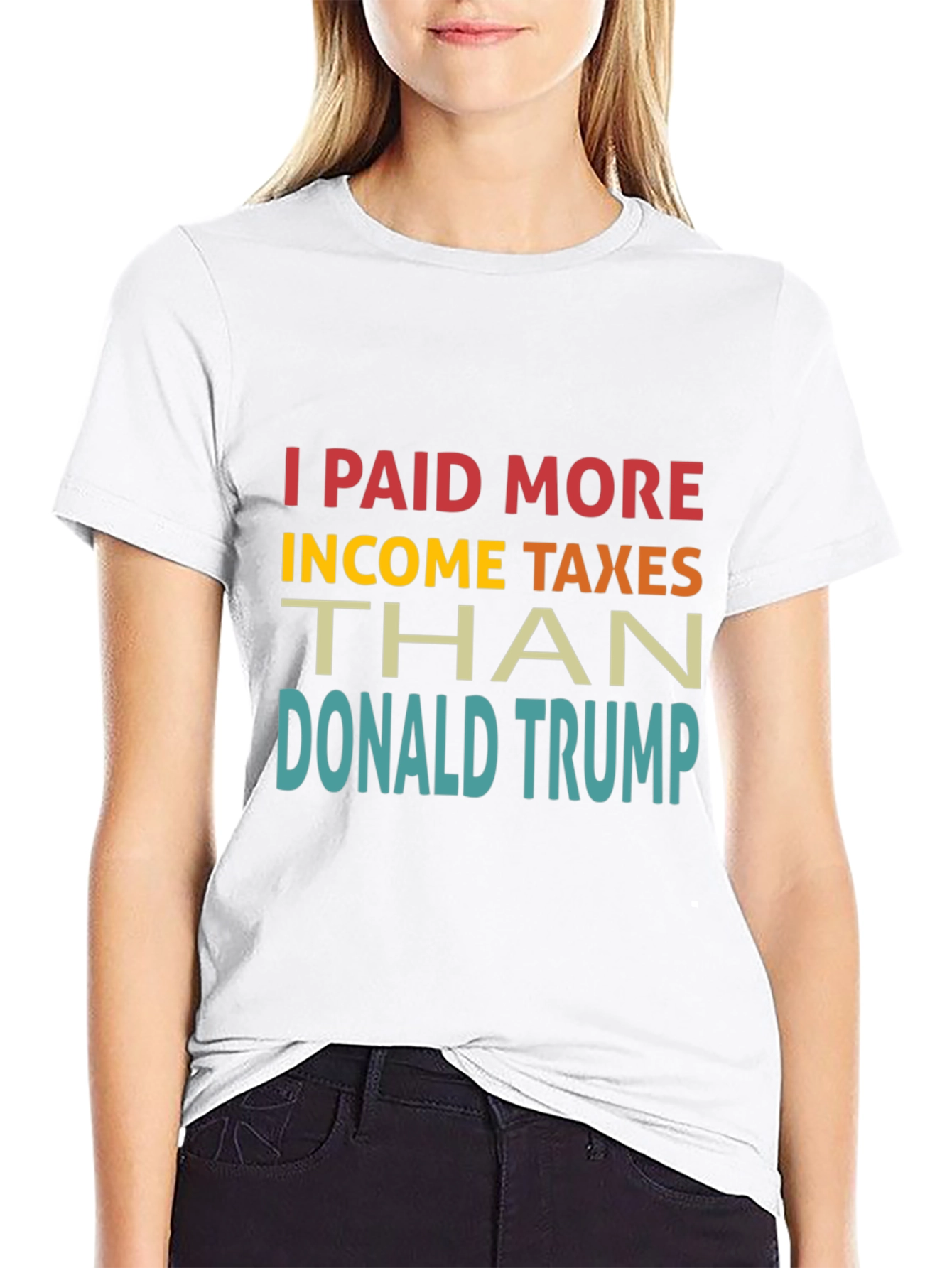 Black I Paid More Income Taxes Than Donald Trump T-Shirt view 9