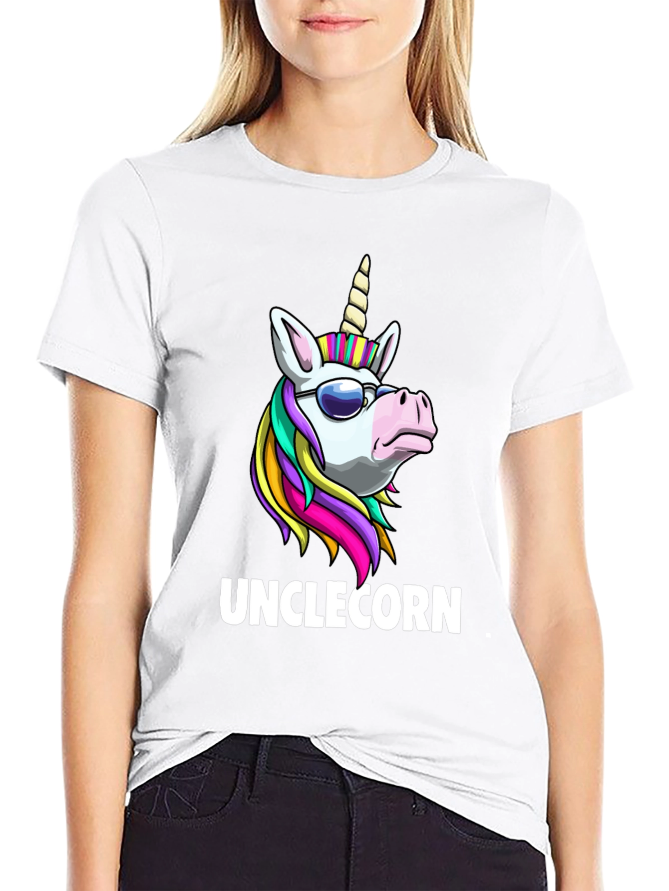 Black Unclecorn T-Shirt - Funny Unicorn Design view 9