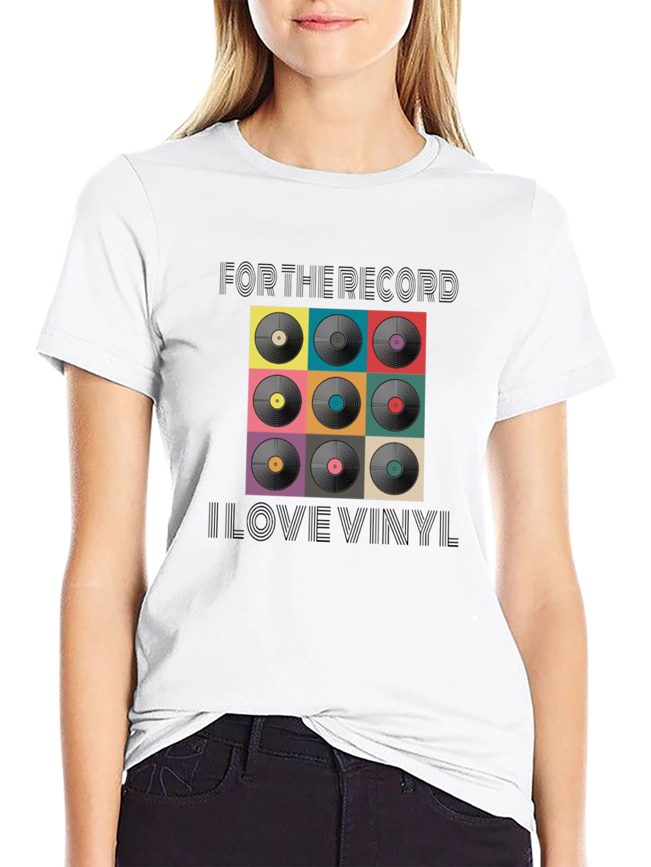 Black For the Record I Love Vinyl Black T-Shirt view 9