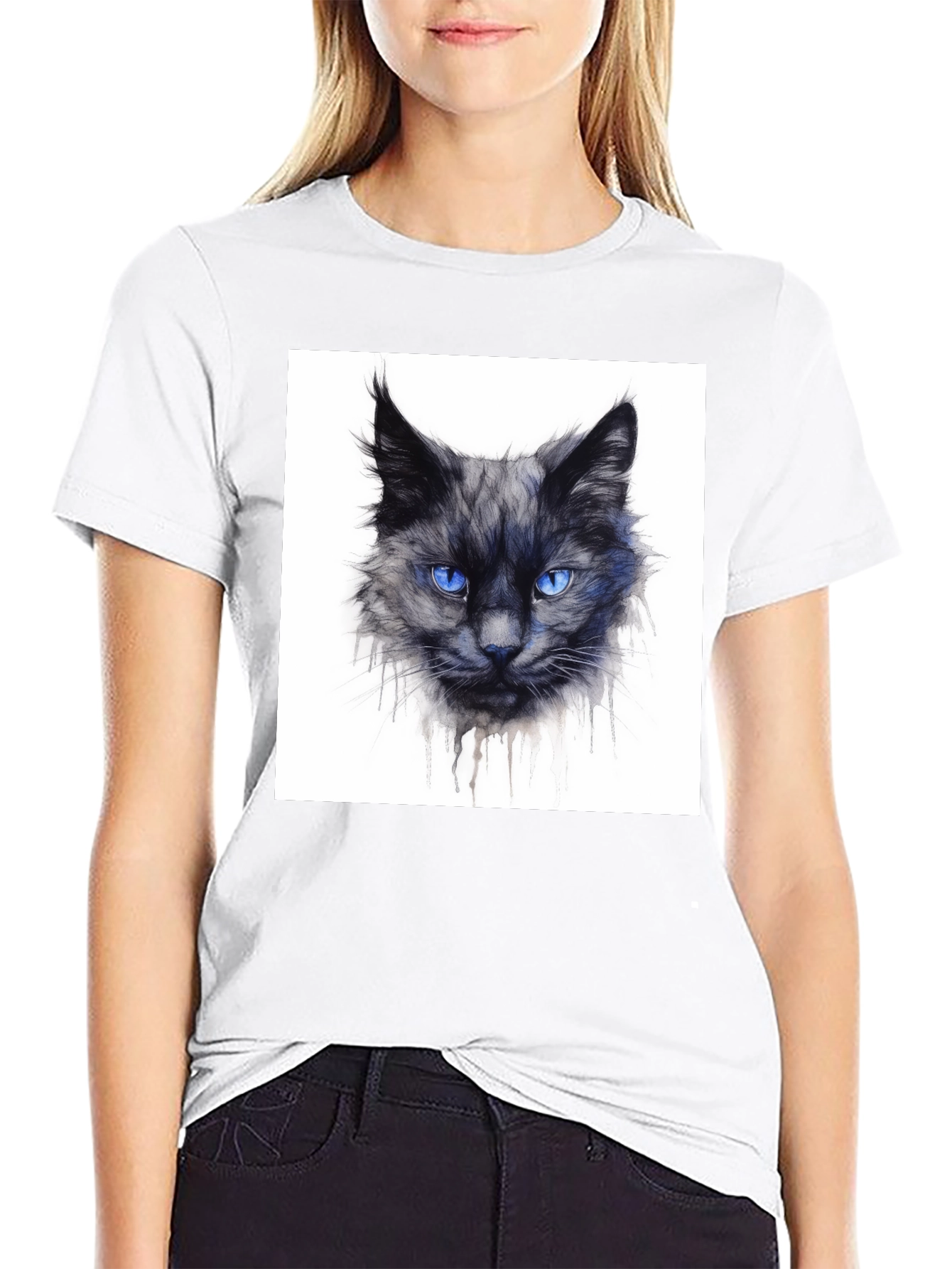 Black Black Cat Graphic Tee - Men's Crew Neck view 9