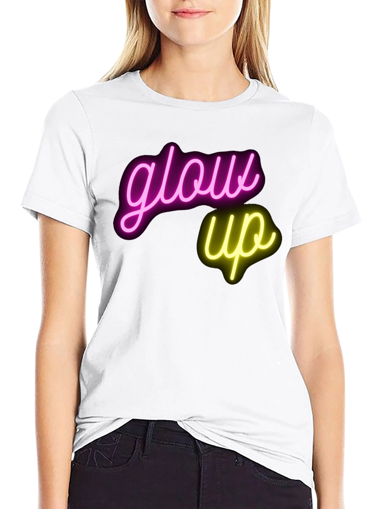 Black Glow Up Graphic T-Shirt - Neon Design view 9
