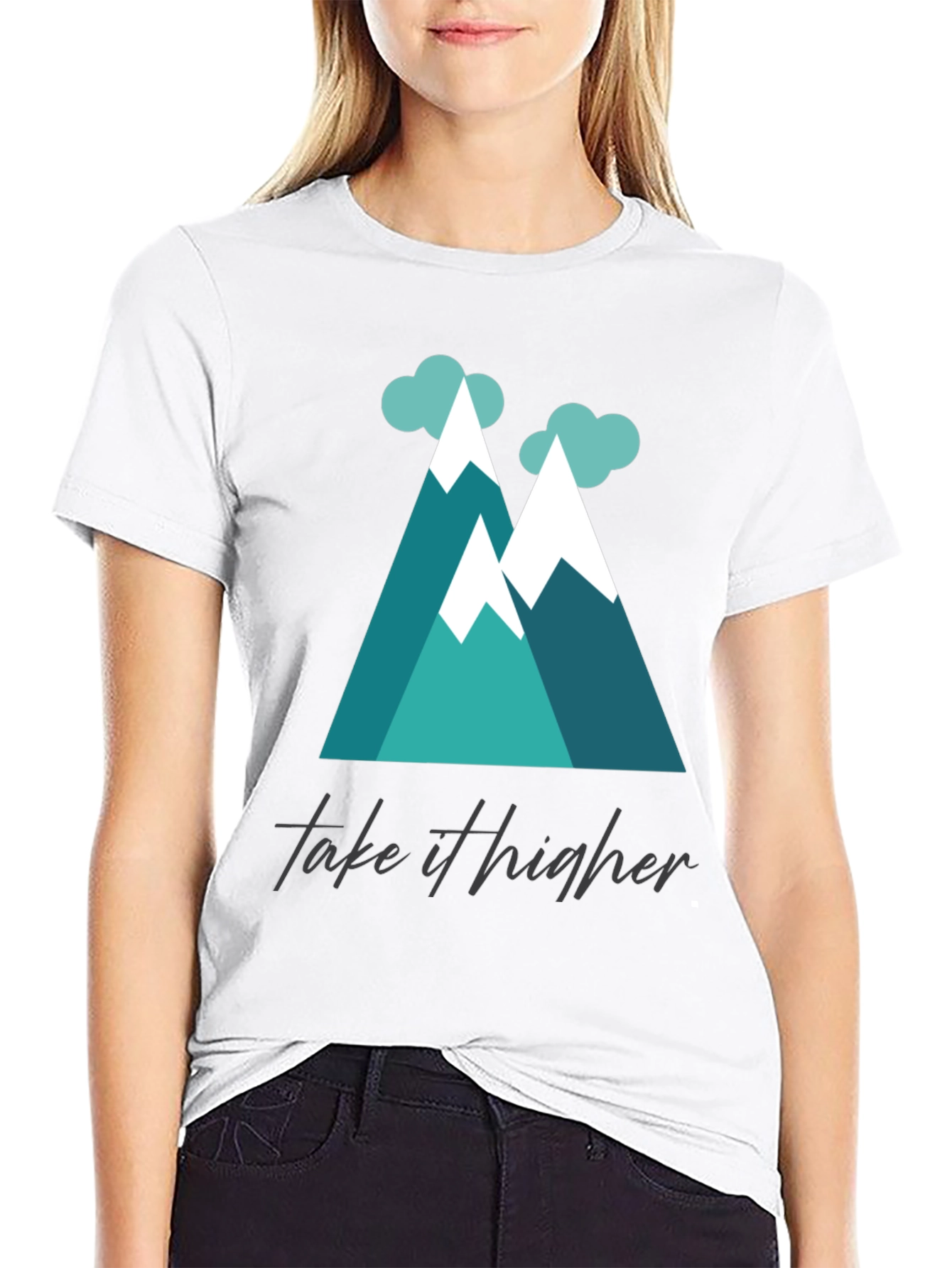 Black Take It Higher Mountain Tee - Black Graphic T-Shirt view 9