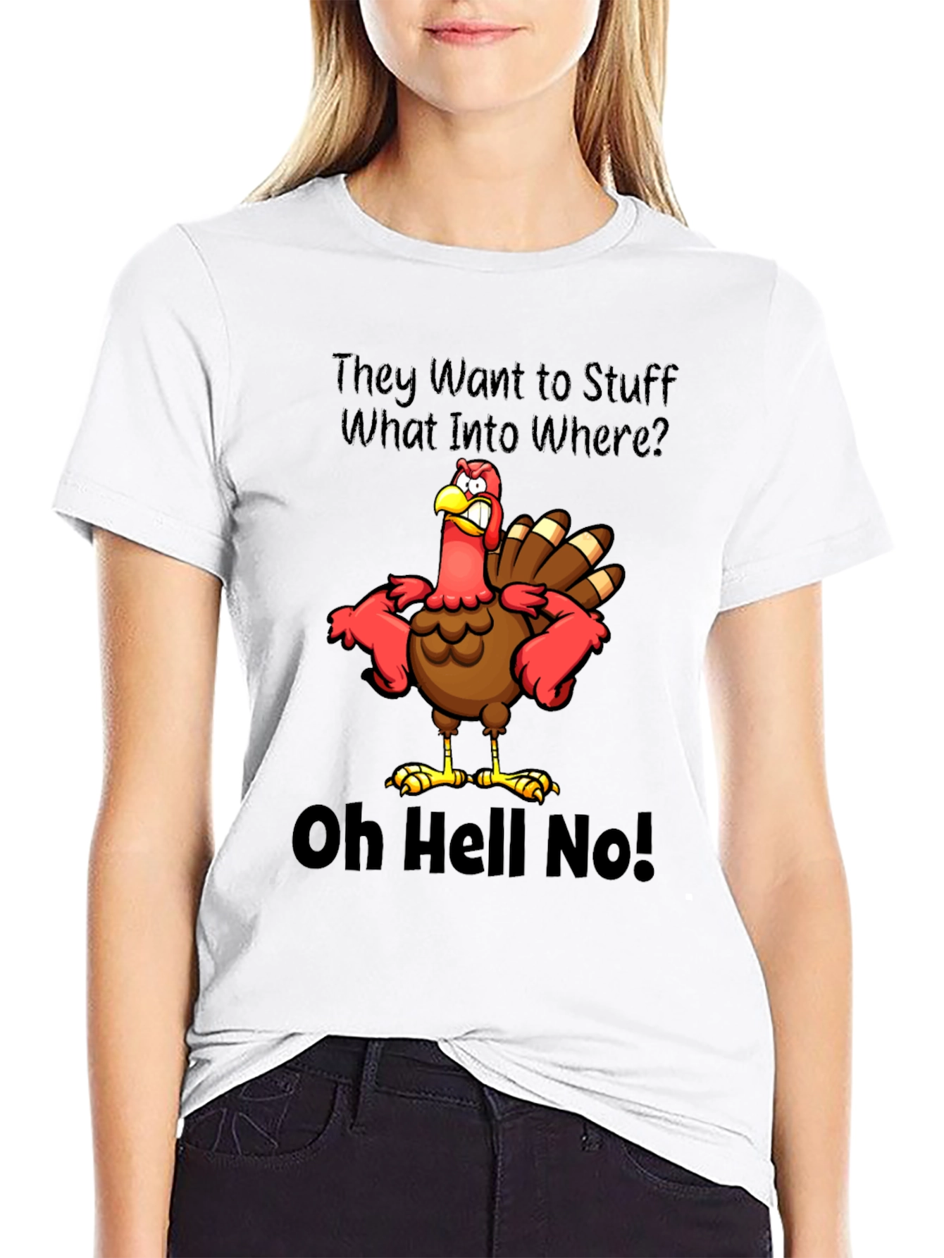 Black Thanksgiving Turkey T-Shirt: Oh Hell No! view 9
