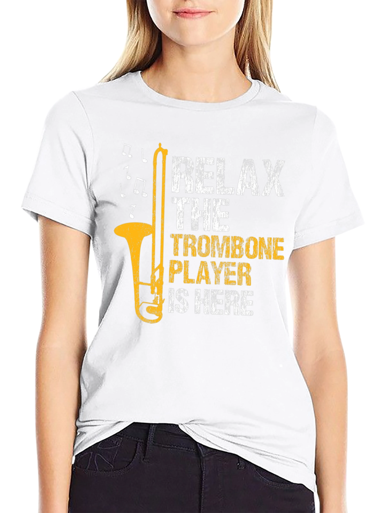 Black Relax Trombone Player T-Shirt view 9