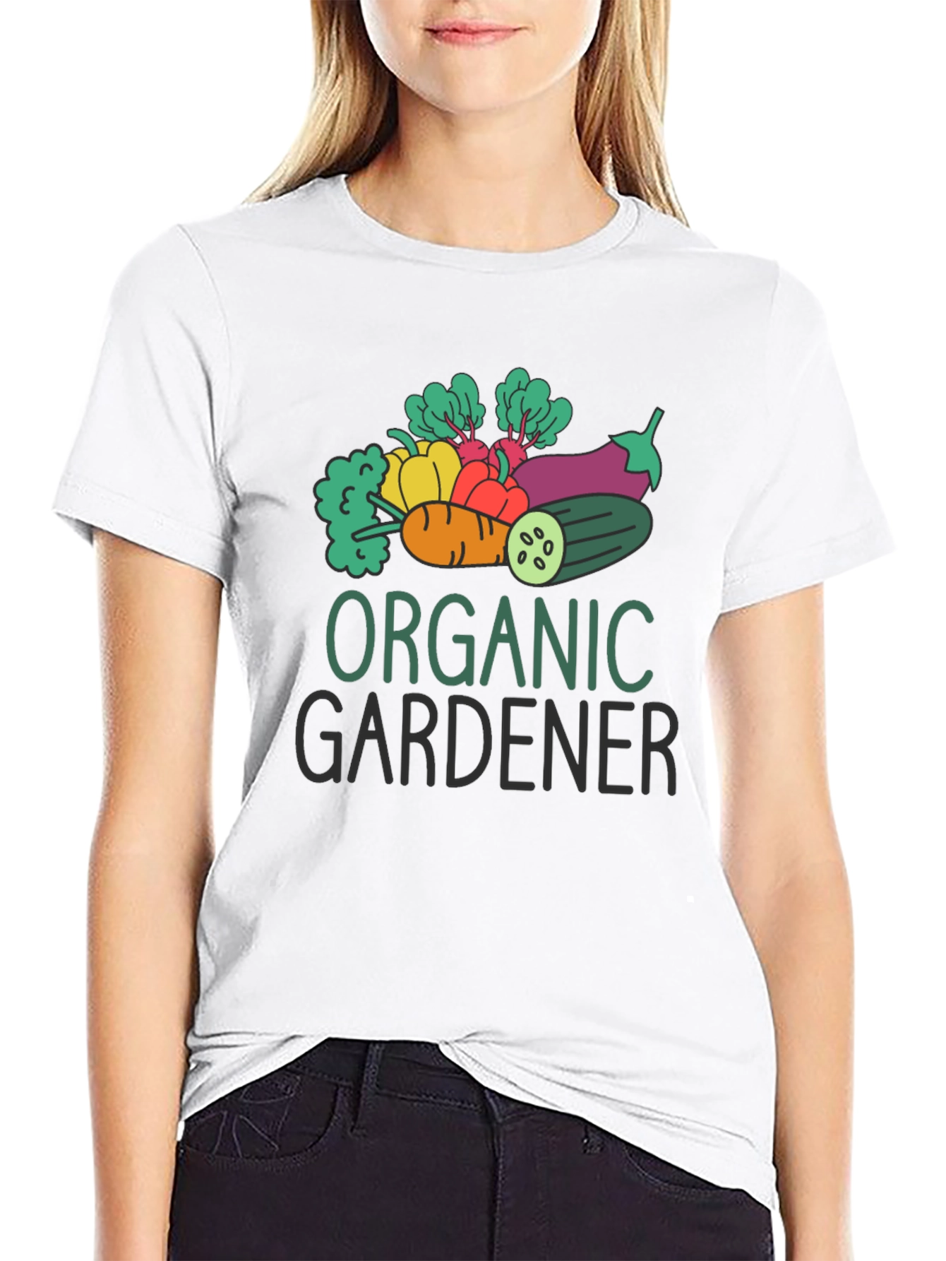 Black Organic Gardener Graphic Tee - Black Cotton T-Shirt view 9