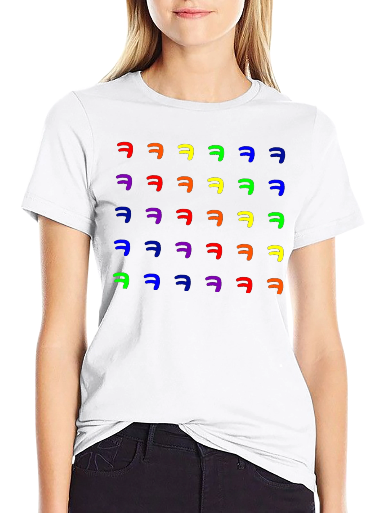 Black Rainbow HAHA T-Shirt - Funny Colorful Graphic Tee view 9