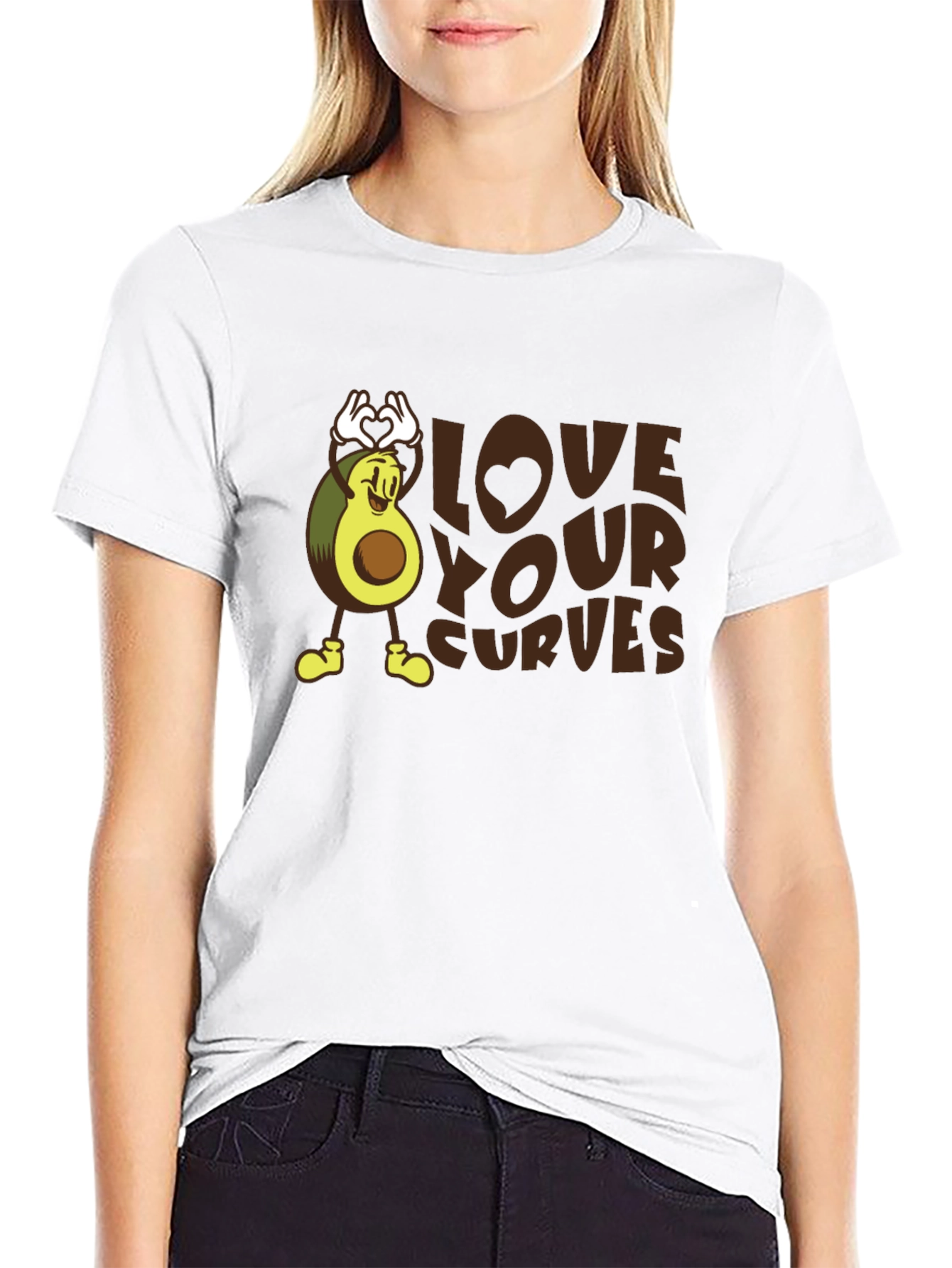 Black Love Your Curves Avocado Graphic Tee view 9