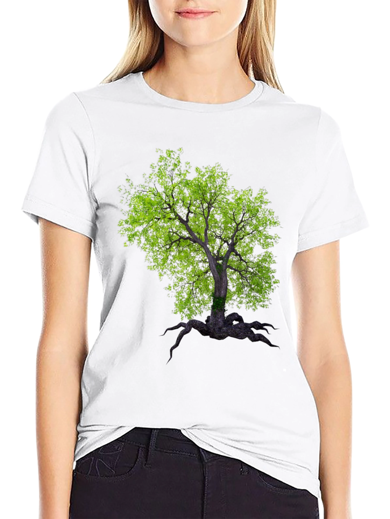 Black Arboreal Print Black T-Shirt view 9