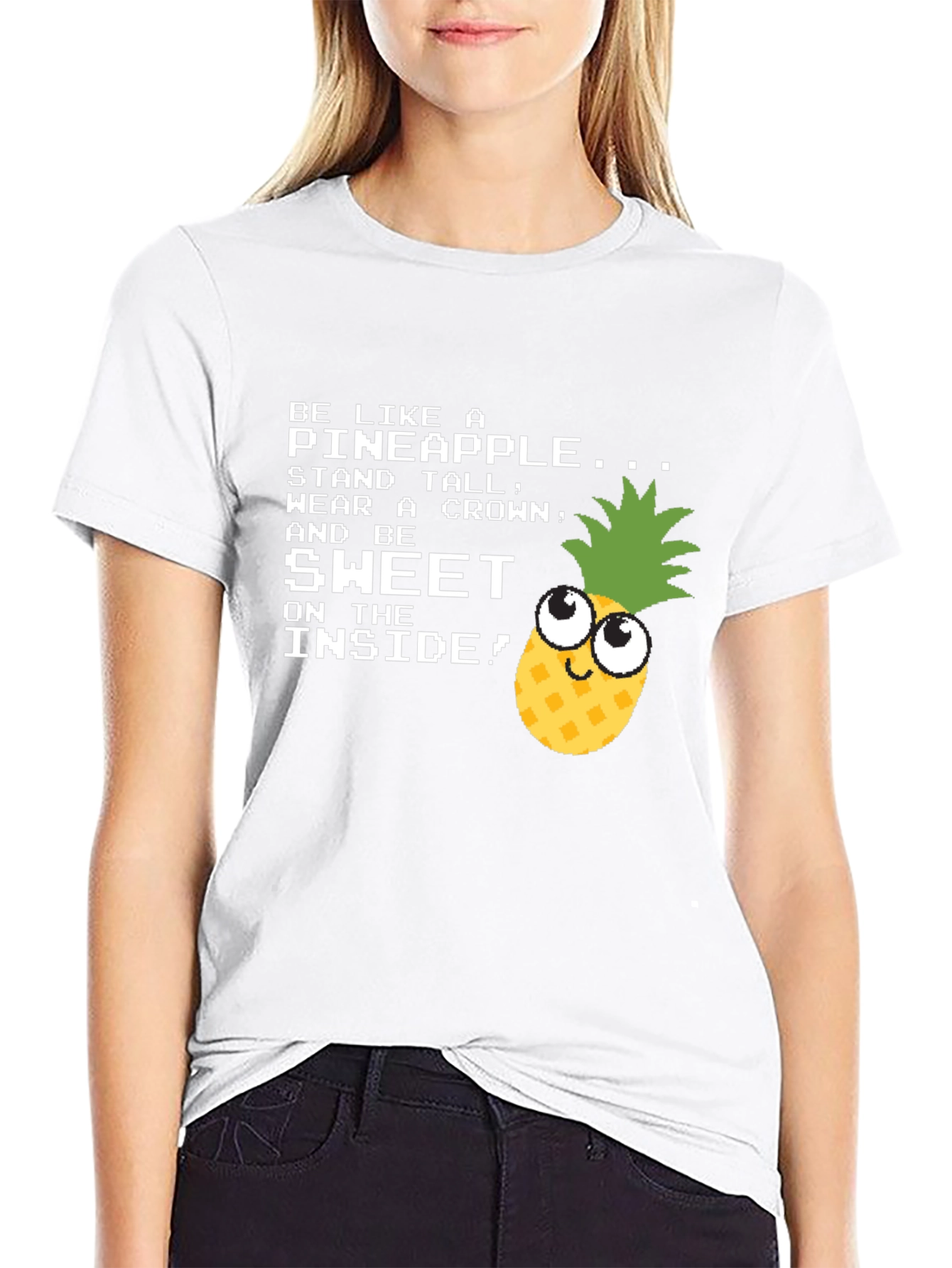 Black Be Like a Pineapple Funny Graphic T-Shirt view 9