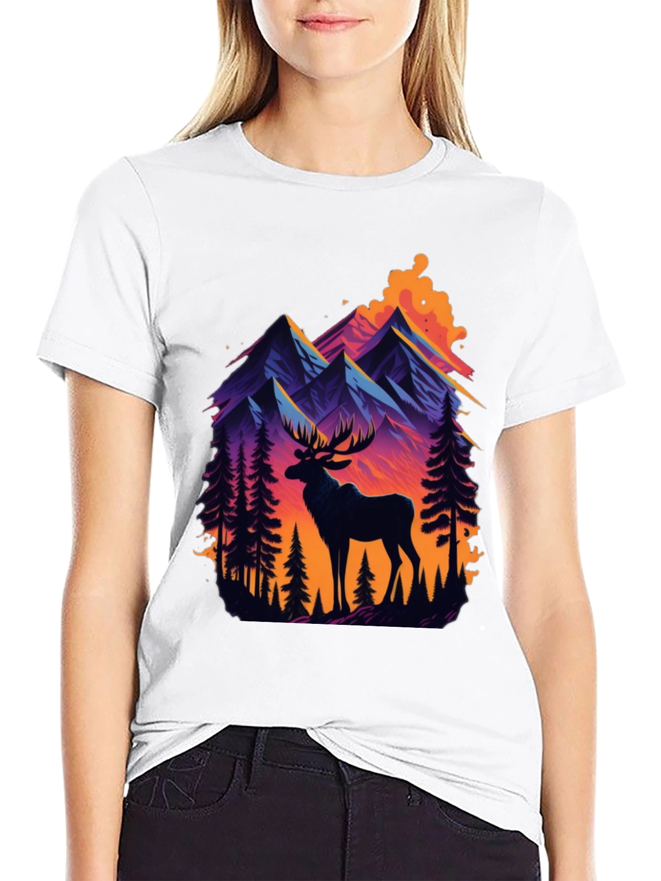Black Mountain Moose Graphic Tee - Nature Inspired Style view 9
