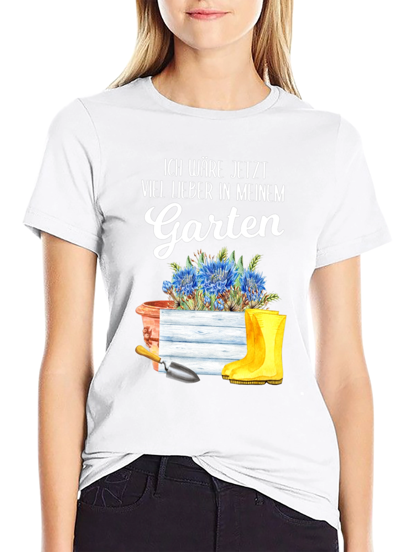Black Gardening Enthusiast T-Shirt - "I'd Rather Be In My Garden" view 9