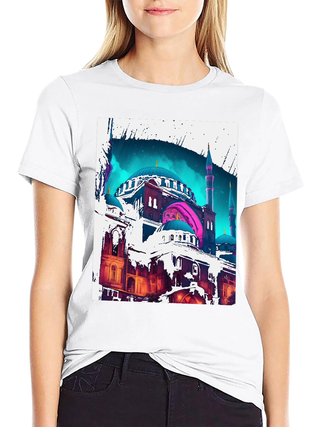 Black Mosque Graphic Tee - Urban Style T-Shirt view 9
