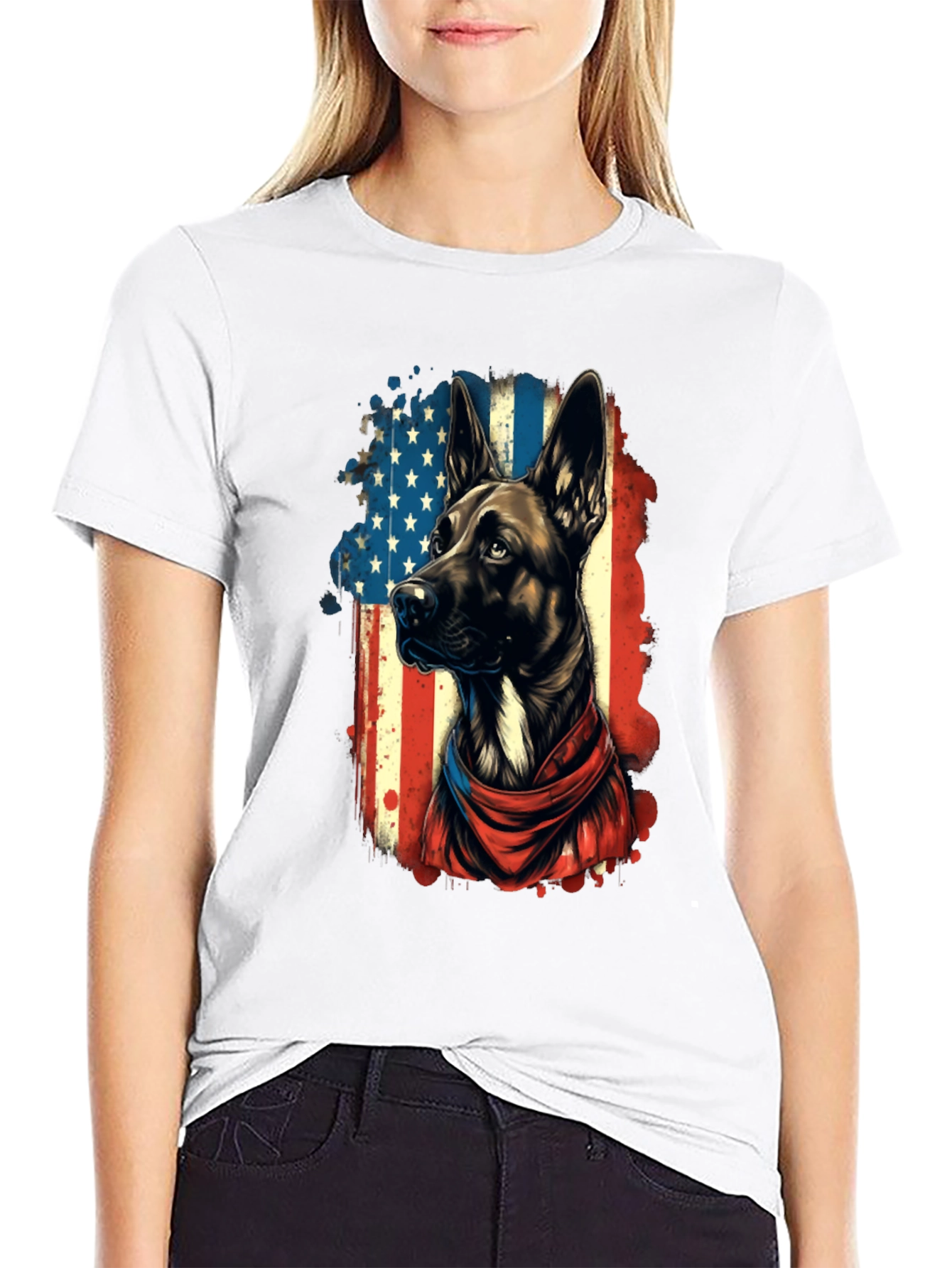 Black Patriotic Dog T-Shirt view 9