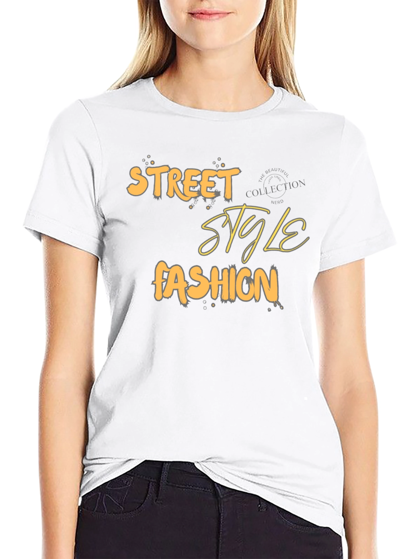 Black Street Style Fashion Graphic T-Shirt view 9