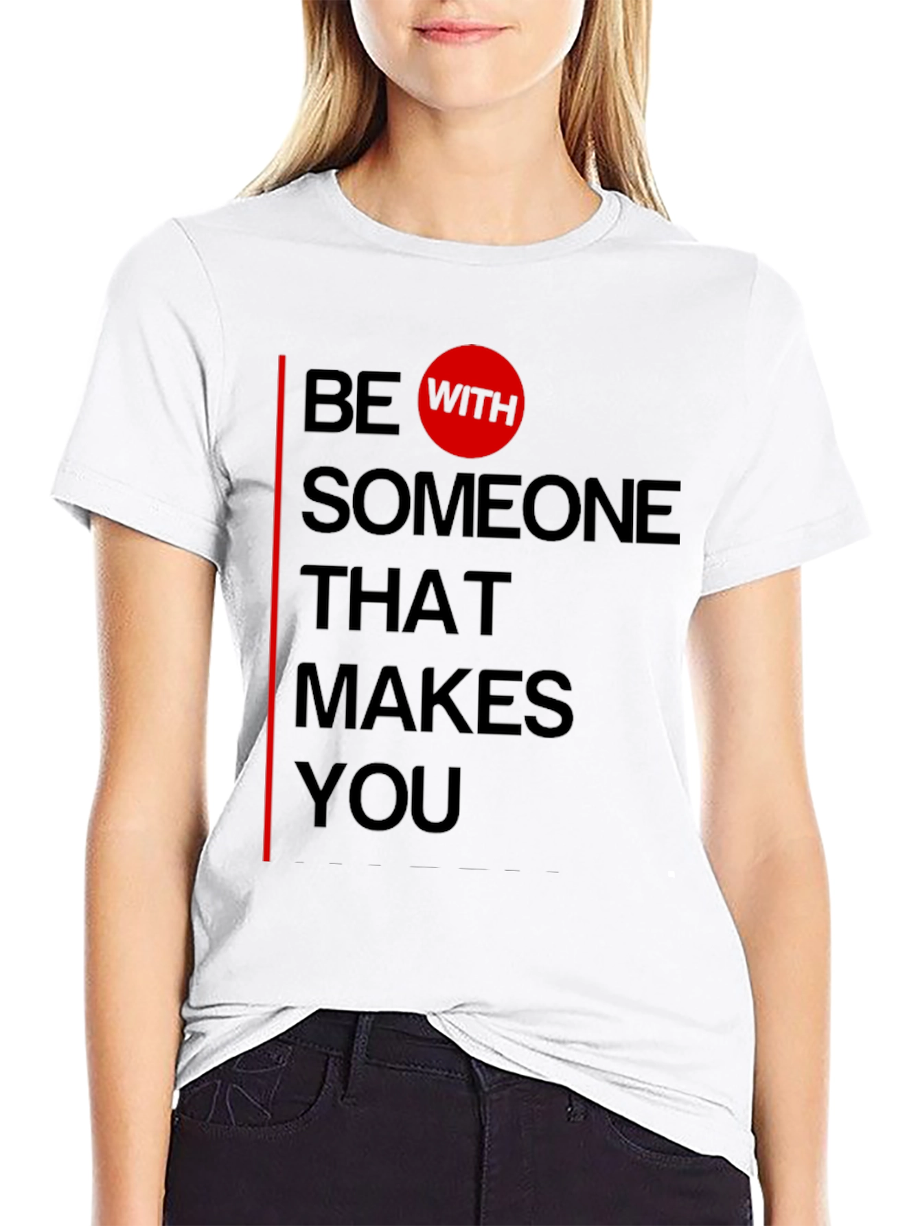 Black Be With Someone T-Shirt - Black Graphic Tee view 9