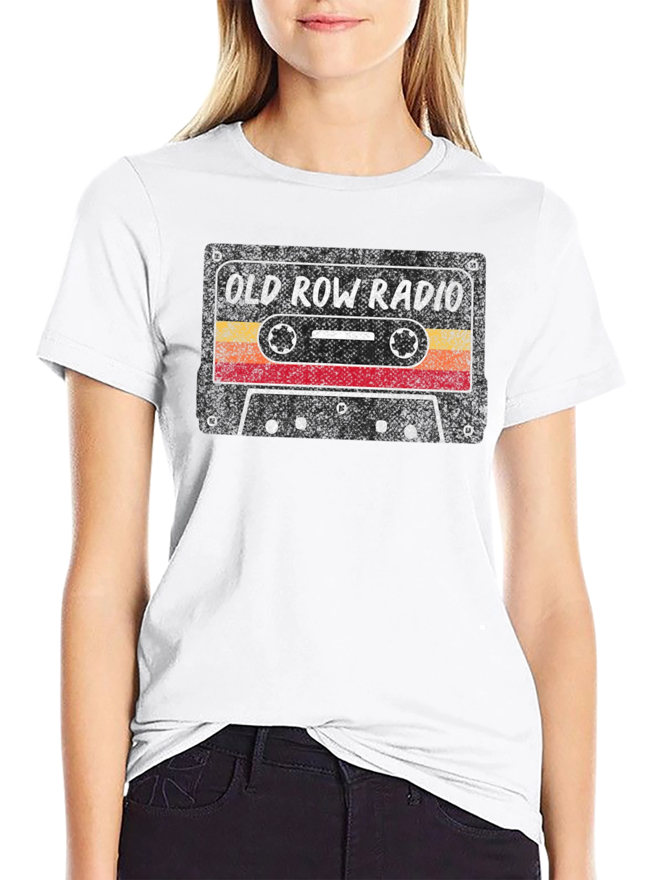 Black Retro Cassette Tape T-Shirt - Old Row Radio Tee view 9