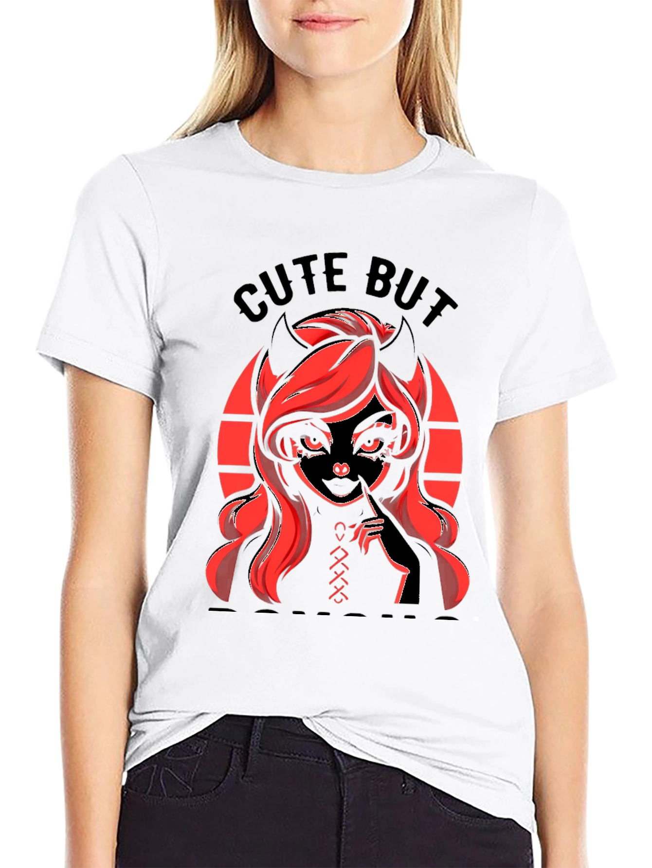 Black Cute But Devilish Graphic T-Shirt view 9
