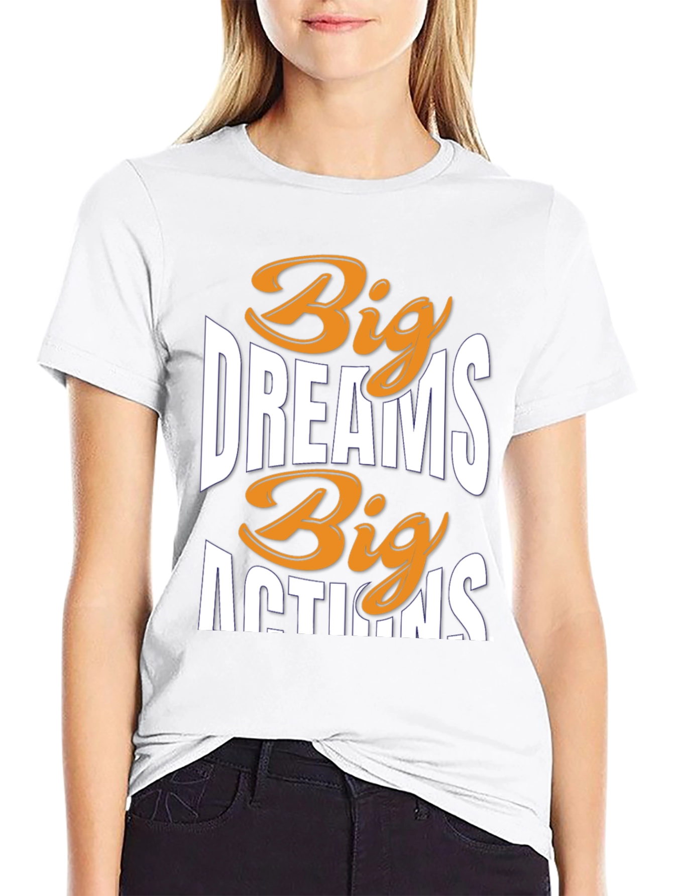 Black Big Dreams Big Actions Graphic Tee view 9