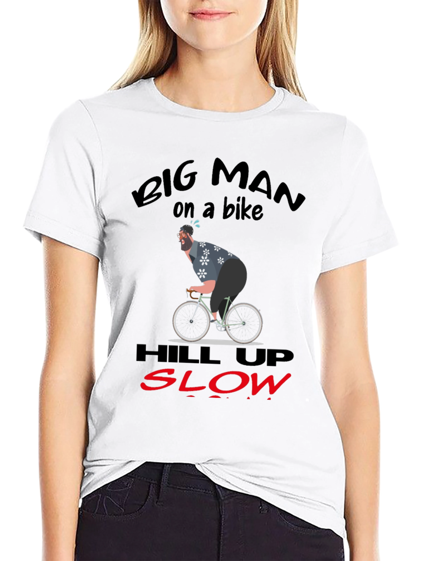 Black Big Man On A Bike Graphic T-Shirt view 9