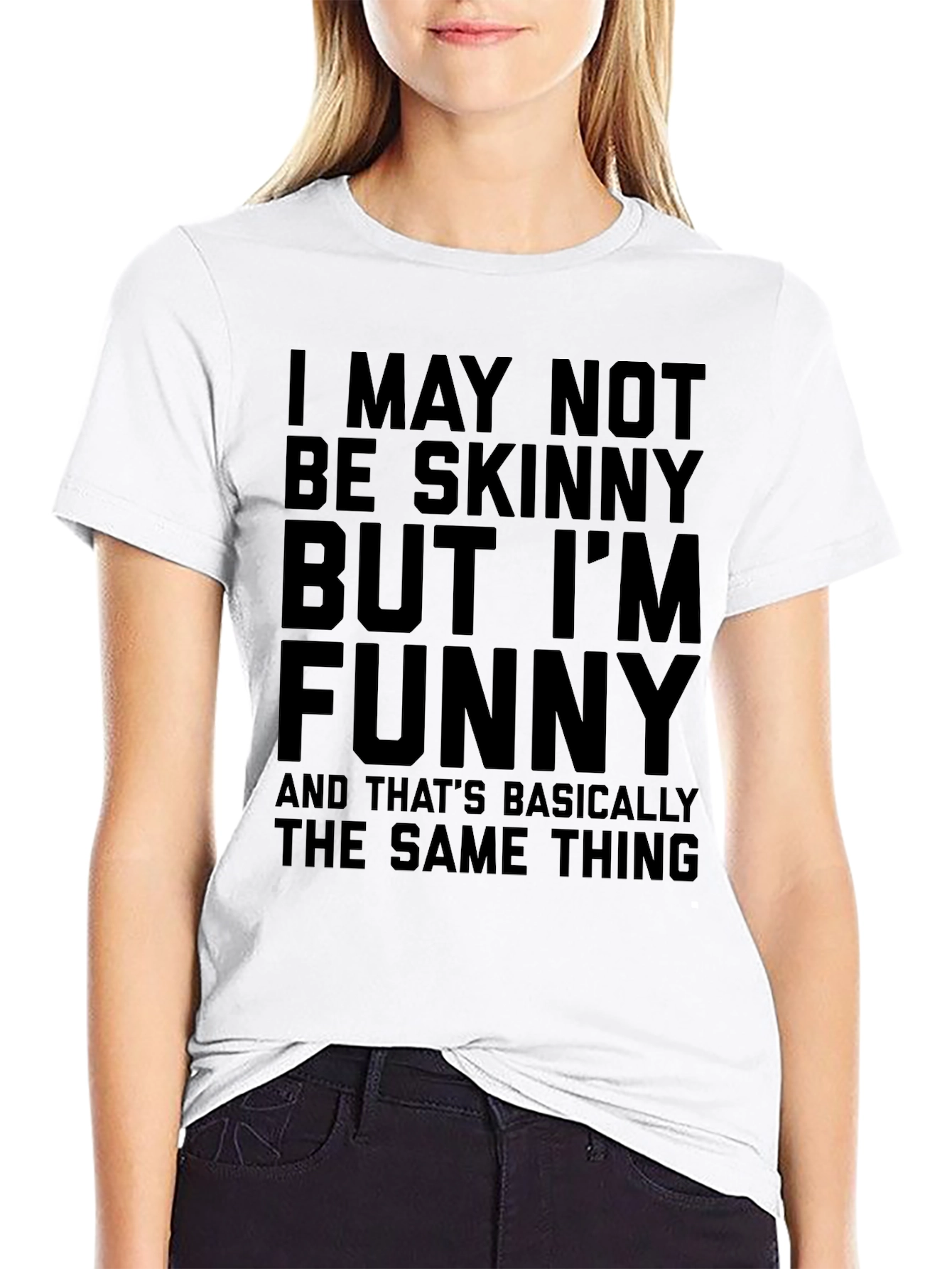 Black Funny Graphic Tee - Not Skinny But Funny view 9