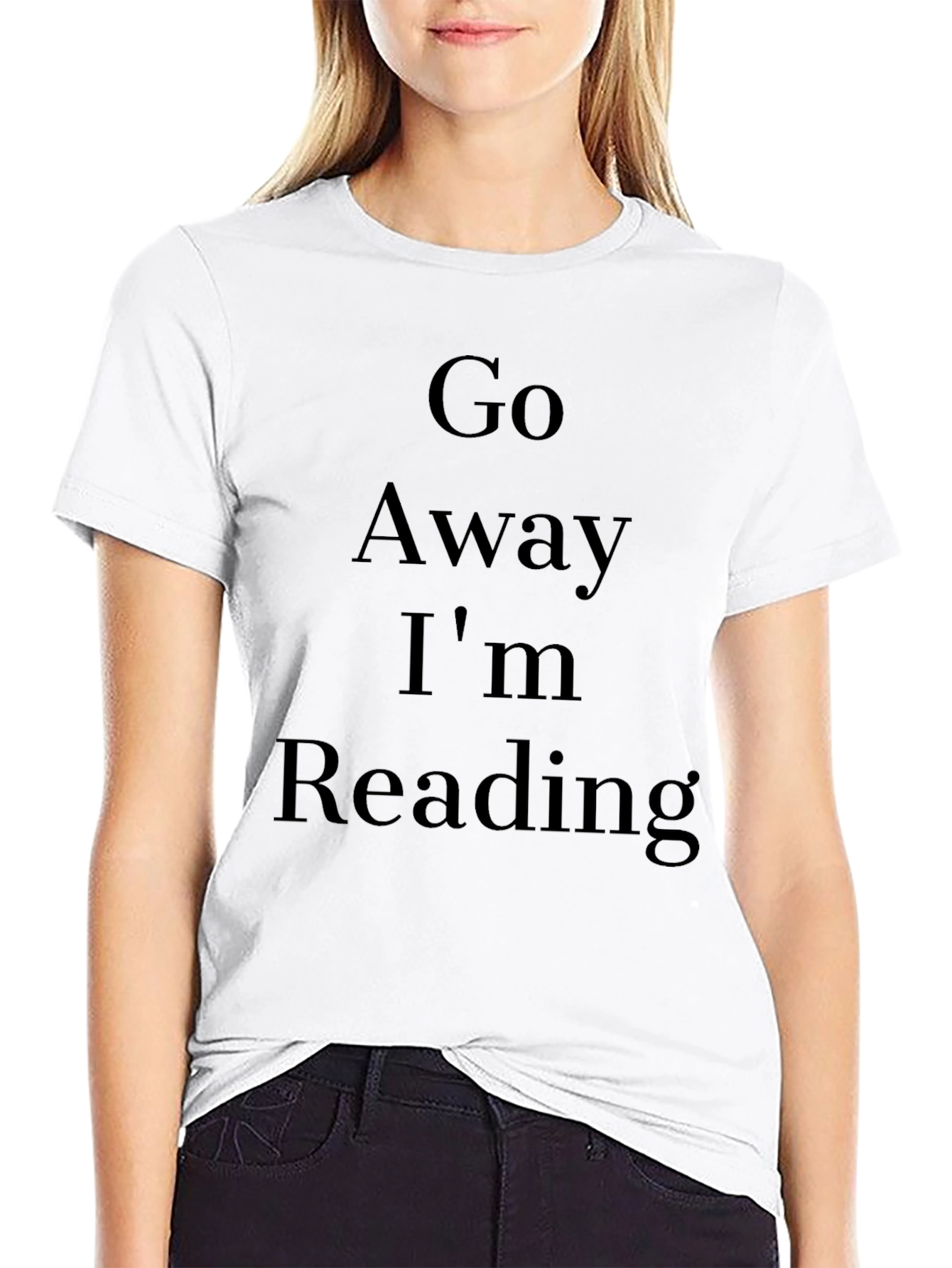 Black Go Away I'm Reading T-Shirt view 9