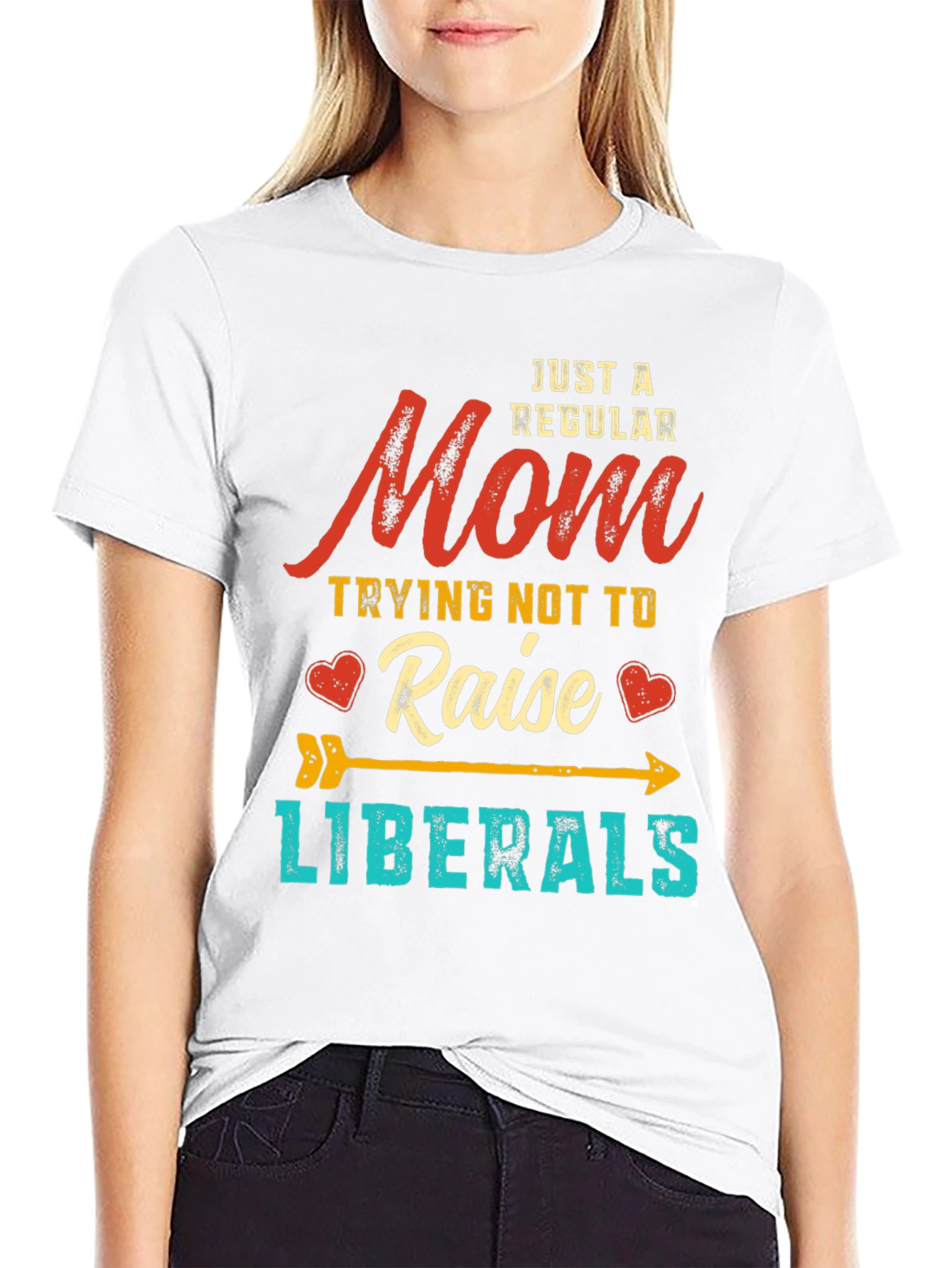 Black Mom Trying Not to Raise Liberals Graphic T-Shirt view 9