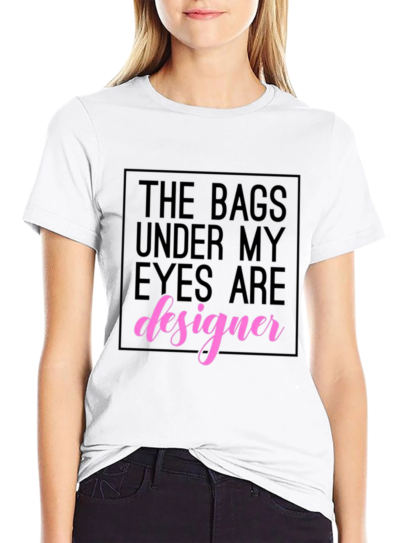 Black Designer Bags Under My Eyes T-Shirt view 9