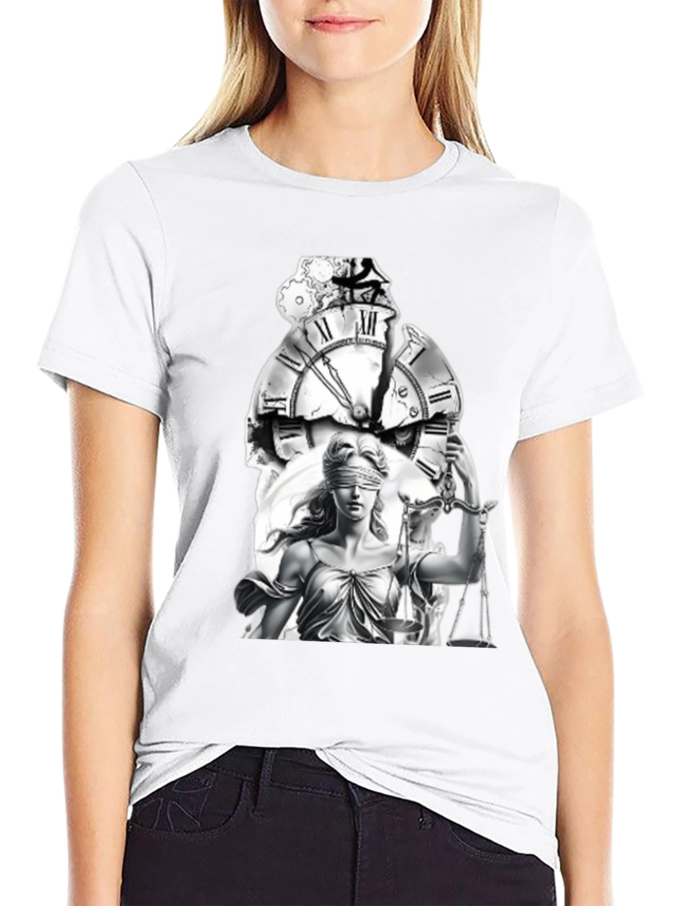 Black Justice & Time Graphic Tee - Unisex view 9