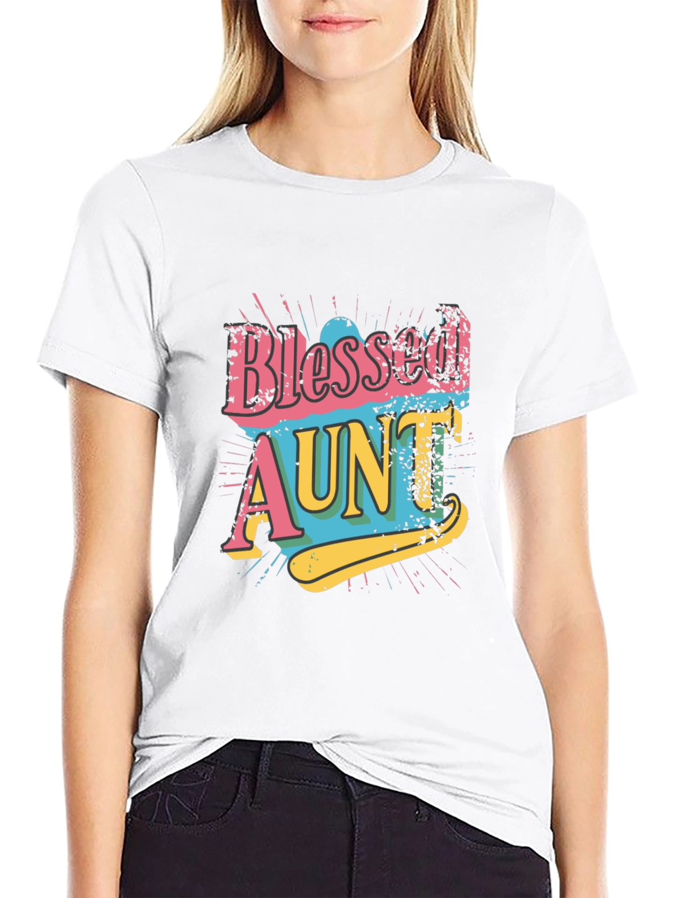 Black Blessed Aunt Graphic Tee - Trendy Family Apparel view 9