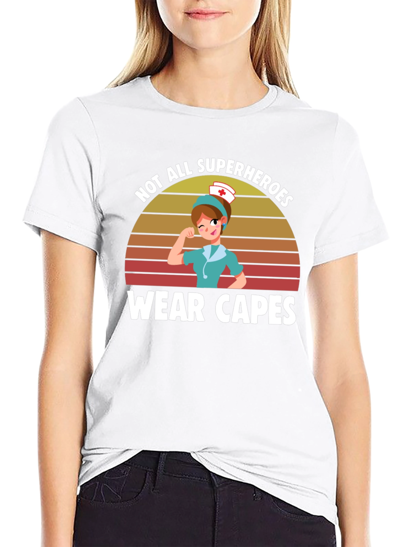 Black Nurse Superhero T-Shirt: Not All Heroes Wear Capes view 9