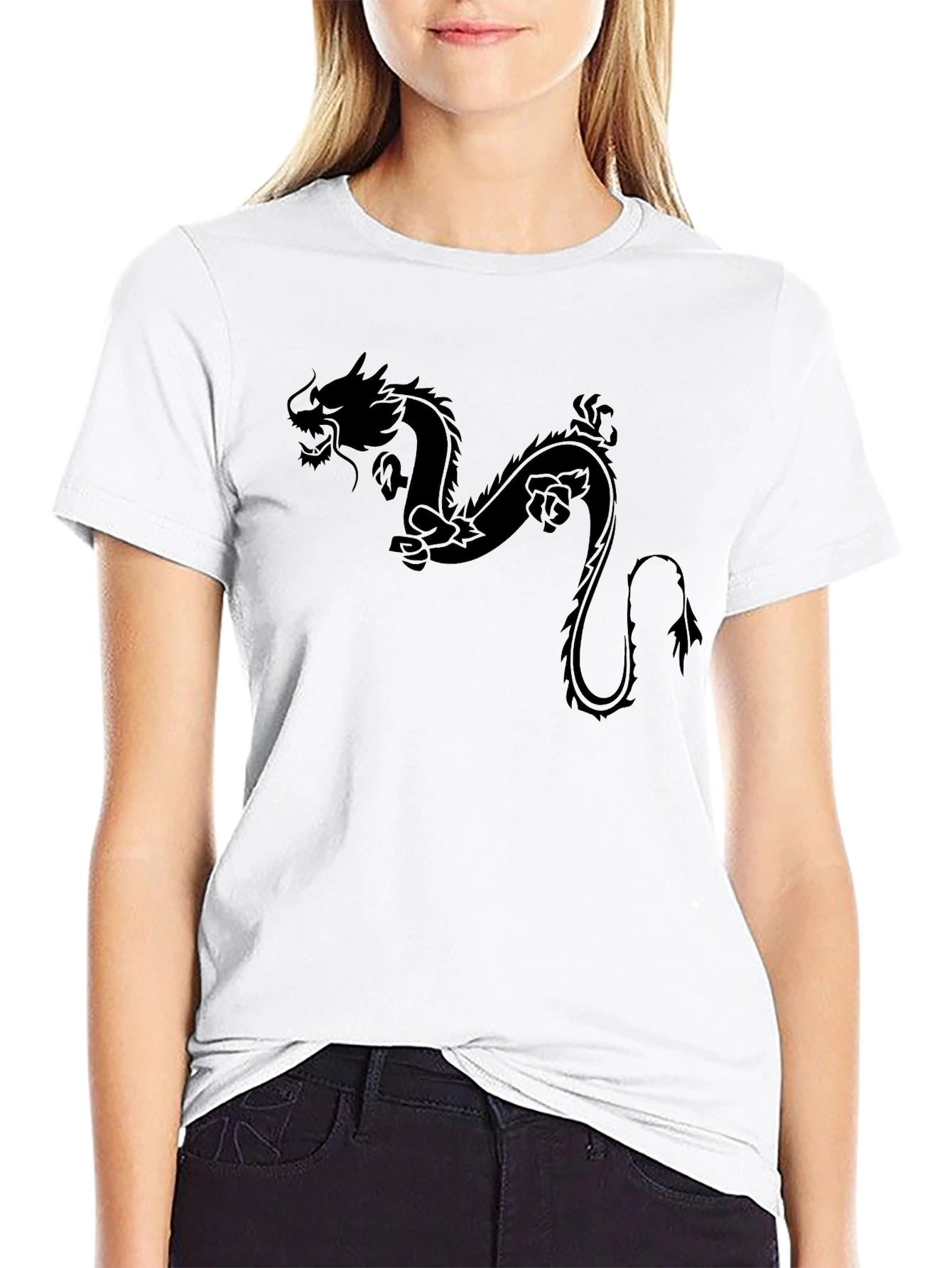 Black Dragon Graphic Tee - Classic Black T-Shirt view 9