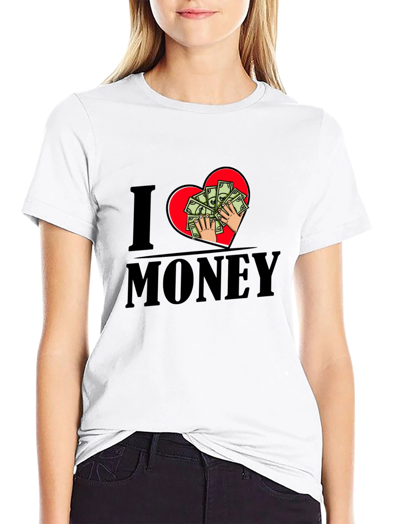 Black I Love Money Graphic T-Shirt - Black Cotton Tee view 9