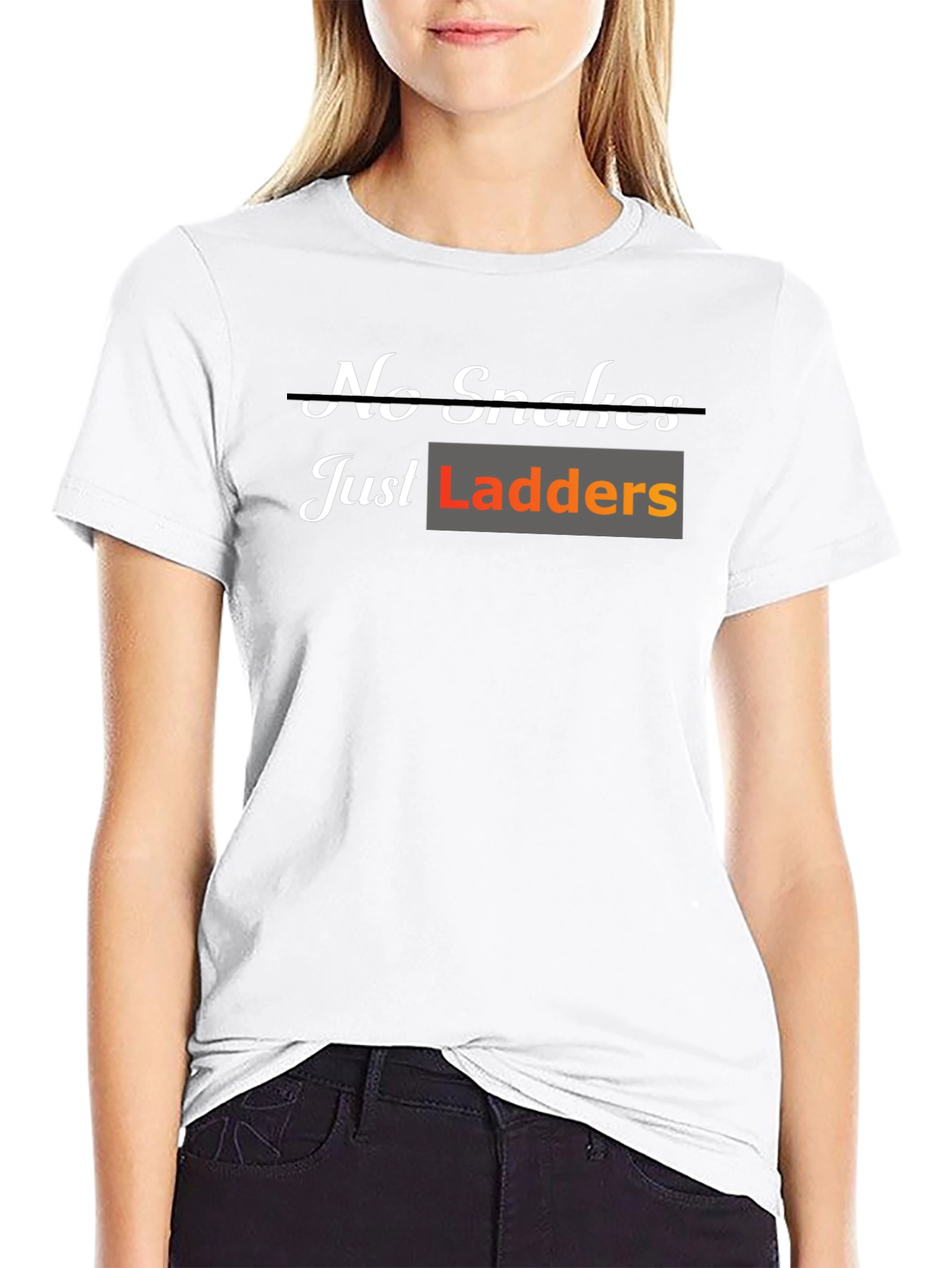 Black No Snakes Just Ladders T-Shirt view 9